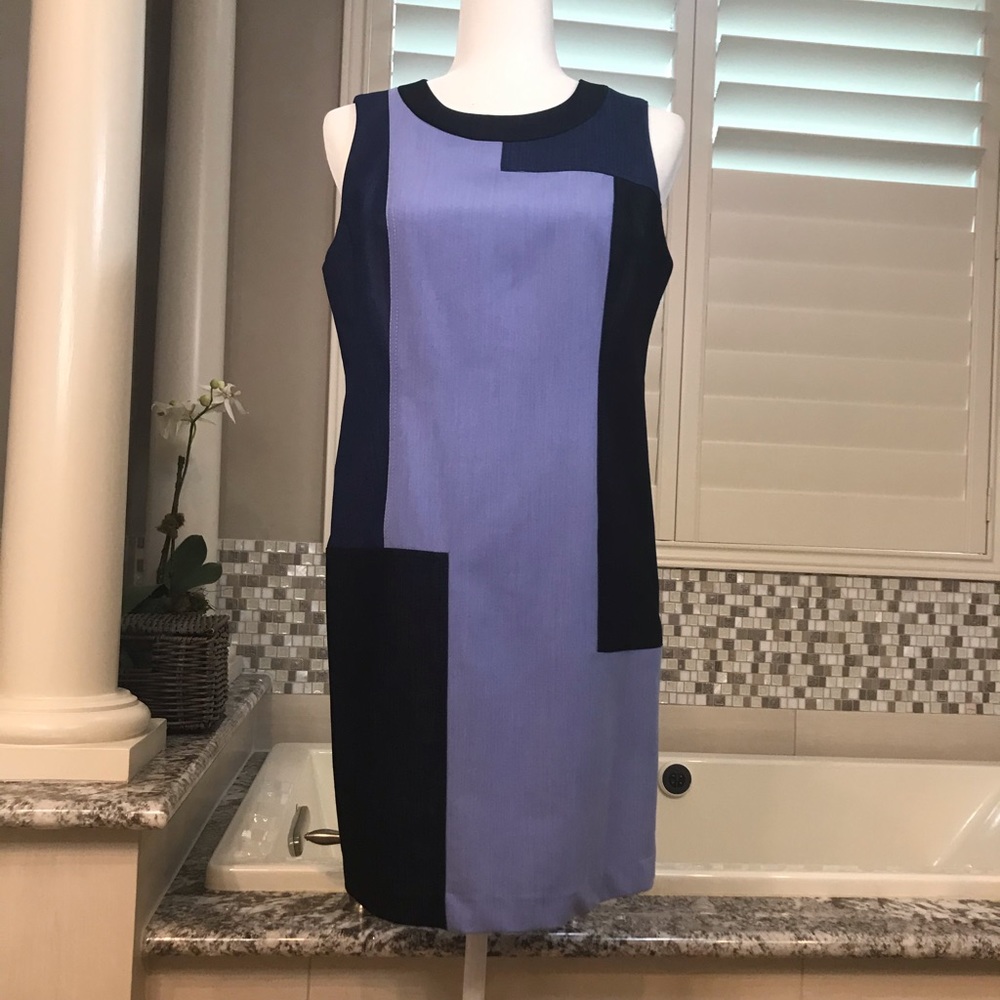 Calvin Klein colorblock denim look dress. 10P